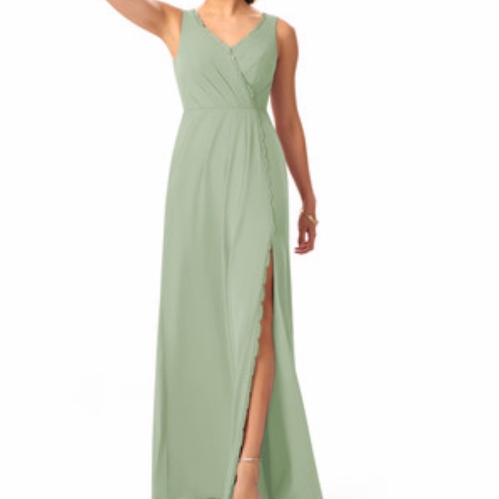 Azazie bridesmaid dress dusty sage